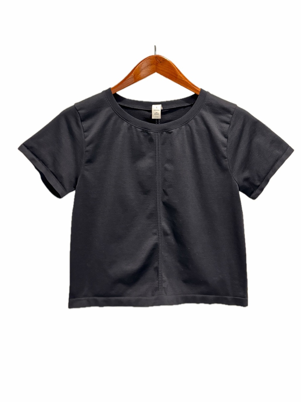 Yogalicious Seamless Bridgette Short Sleeve Crop Top Black Size Large Athleisure